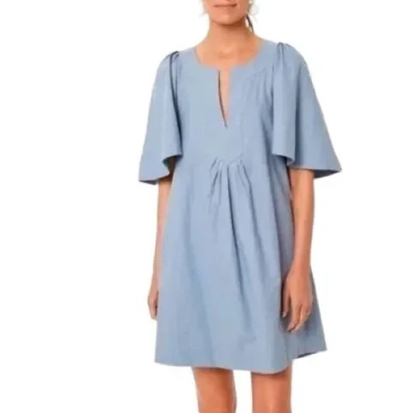 Pomander Place Dresses & Skirts - Pomander Place Finley Flutter Sleeve Cotton
Relaxed Pocket Mini Dress Blue XS